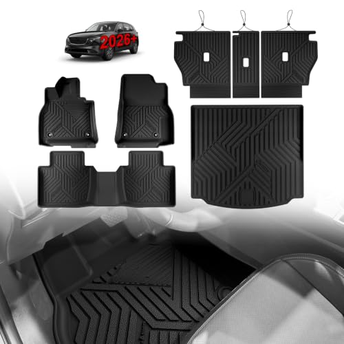 Image of TripleAliners Floor Mats & Trunk & Backrest Mat for 2026+ Mazda CX-5 CX5 | Accessories All-Weather Cargo Liner Protection Heavy Duty TPE Custom Fit Anti-Slip Liners (Floor & Trunk & Seat Back Mats)