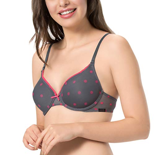 Image of Amante Every de Red Printed Underwired Lightly Padded Everyday Bra