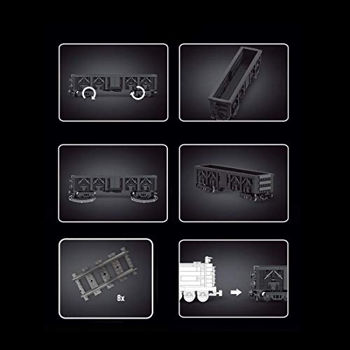 Erweiterungsauto, 608 Klemmbausteine Dampflokomotive Zug mit Schienen, Konstruktionsspielzeug Kompatibel mit anderen… – Bild 5