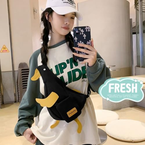 Y2K Cute Duck Crossbody Bag for Women Funny Large Capacity Cartoon Shoulder Bag Daypack for Travel2