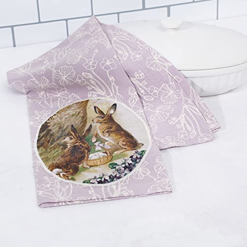 Toalla de cocina decorativa de conejitos Primitives by Kathy con acabado artesanal 5