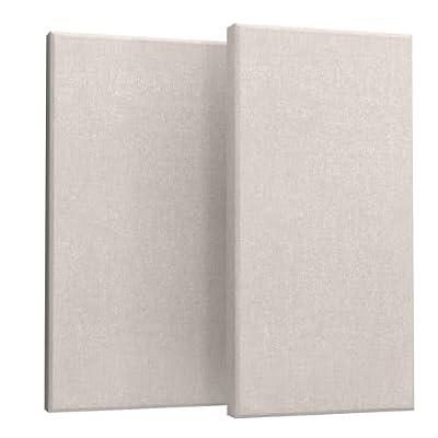 2Pcs Acoustic Panels 47.2"x23.6"x2" Soundproof Fiberglass Panel,Linen