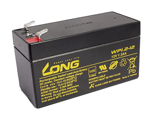 Akku Kung Long WP1.2-12 12V 1,2Ah AGM Batterie Blei wartungsfrei VDS battery