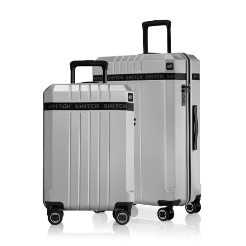 Image of SNITCH VITTO 2-Piece Set Light Grey Polycarbonate Hard Travel Suitcase - Luggage Trolley & Luggage with 8 Wheels, Premium Lock, Wet Pouch & Free Shoe Bag