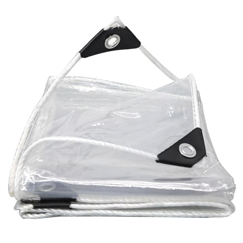 Tarp Transparente Resistente al Agua Lona de PVC Lonas plásticas Sombra Tela ecológica Resistente a la oxidación protección UV para jardín Invernadero al Aire Libre Patio,Transparent-2 * 3m