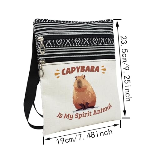 Spirit Animal Capybara Messenger Bag Small Ethnic Pattern Printed Adjustable Strap Crossbody Zipper Bag Phone Bag Wallet Cute Shoulder Handbag for Capybara Lovers Women Friends2