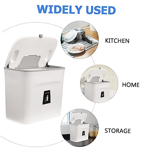 Caneca de basura rectangular blanca para colgar miniatura 4