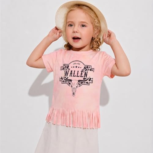 Image of Girls Western Shirt Toddler Tassels Cowgirl T-Shirt Im The Problem Country Concert Shirts Summer Short Sleeve Top