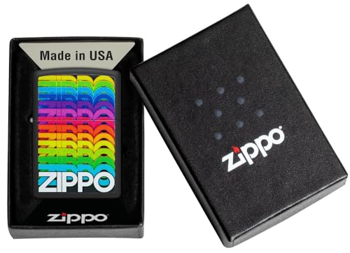 Image of Zippo Techno Design Black Matte,Windproof Pocket Fuel Refillable Lighter, BIS Certified