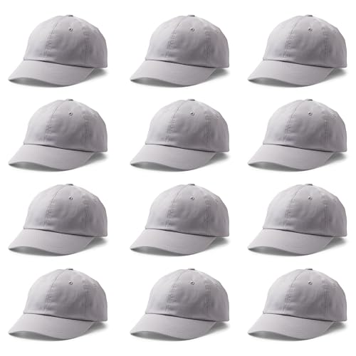 Cricut Ball Cap Hat Blanks - Gray (12ct) - for Sublimation & HTV Vinyl Projects - Compatible Hat Press