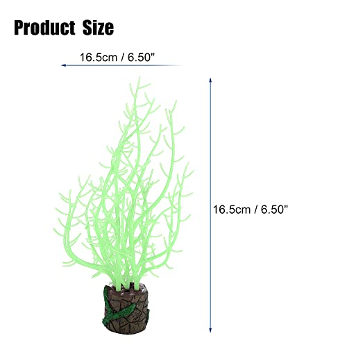 VOCOSTE Silicone Glowing Aquarium Tree Coral, for Fish Tank Green - Image 4