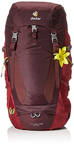 Deuter Futura PRO 34 SL Hiking Backpack with Detachable Rain Cover, Aubergine/Maroon