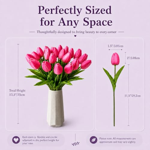 Image of Mandy's 20pcs Artificial Pink Tulips