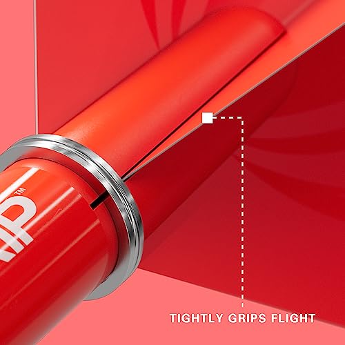 Target Darts Pro Grip Shafts - Set of 9, Red, Intermediate - 41mm - Image 3
