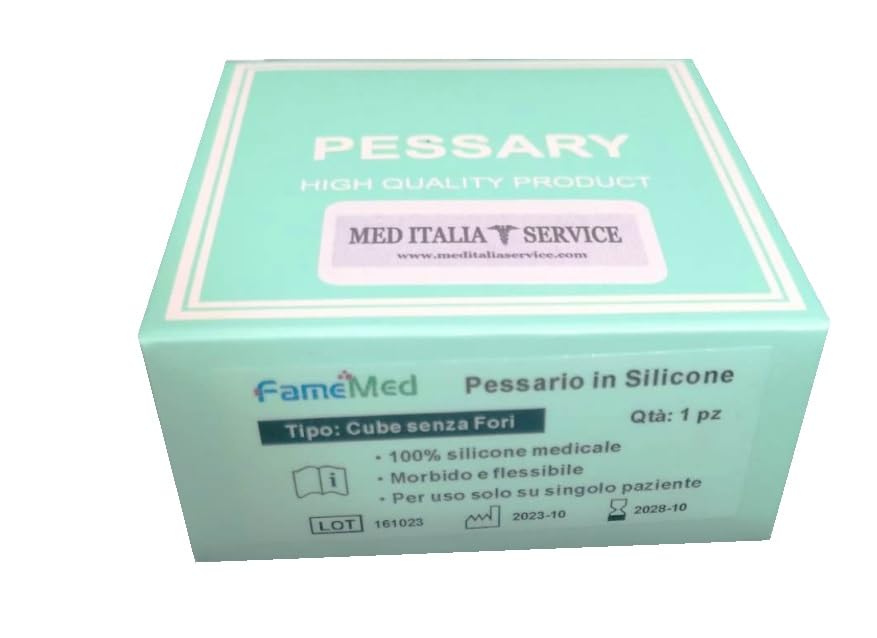 Med Italia Service Silikonwürfel ohne Löcher, für Gebärmuttervorfall, Zystozele und Rektozele (50 mm)