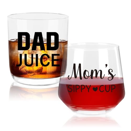 Ithmahco Parents Christmas Gifts, MOM's SIPPY CUP DAD JUICE Wine