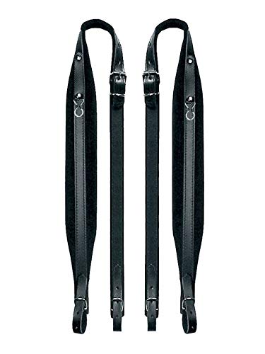 Akkordeonriemen Leder Samt 6 cm breit schwarz für 120 Bässe inkl. Rückenverbinder – verstellbare, gepolsterte Akkordeongurte – bequem, langlebig & stabil – perfekter Halt für anspruchsvolle Musiker