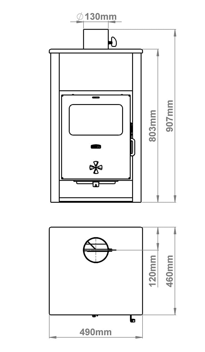 Prity K2D Poêle à bois 11,6 kW