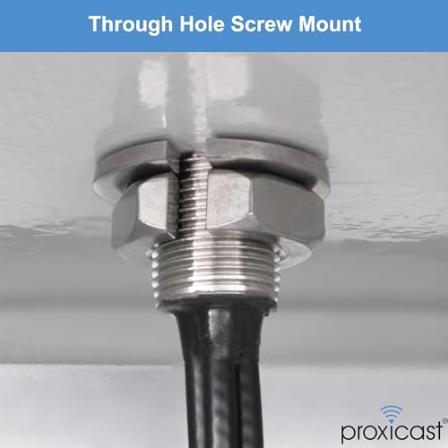 Image of Proxicast 4x4 MIMO 4G /5G Cellular Antenna - Low Profile Vandal Resistant IP67 Omni Through Hole Mount - 2ft Coax - Black - Compatible with Cisco, Cradlepoint, Digi, Peplink, Sierra (ANT-121-T44-B-02)