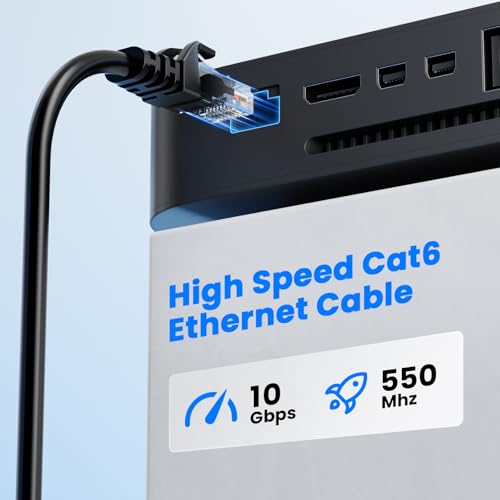 Cable Ethernet Cat6 20FT Negro Redondo RJ45 miniatura 2