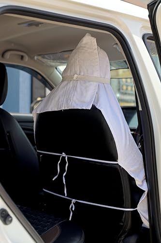 Image of ROMAN HOME 100% Superfine Cotton Solid Large Luxury Office Chair Towel with Tie Knot 450 GSM - (Pack of 1) Original Product AS PER Picture Shown (1, car White)