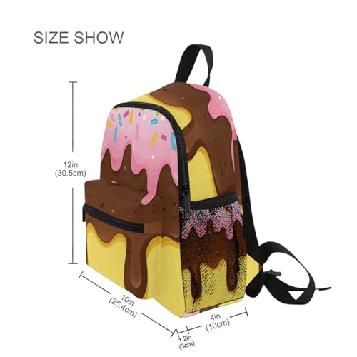 ALAZA Toddler Backpacks for Boys Girls Colorful Sweet Ice Cream Kids Backpack with Chest Clip and Name Tag,S4