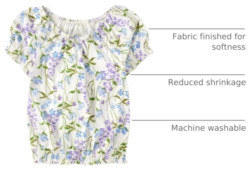 Image of The Children's Place Girls' Smocked Short Sleeve Tops