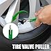 DUSCOKE Car Tire Valve Stem Puller/Installer with Valve Core Tool, No Scratch Wheel Valve Stem Remover Extender Adapter Replacement, Auto Tire Valve Stem Removal & Installation Repair Tool (Green)