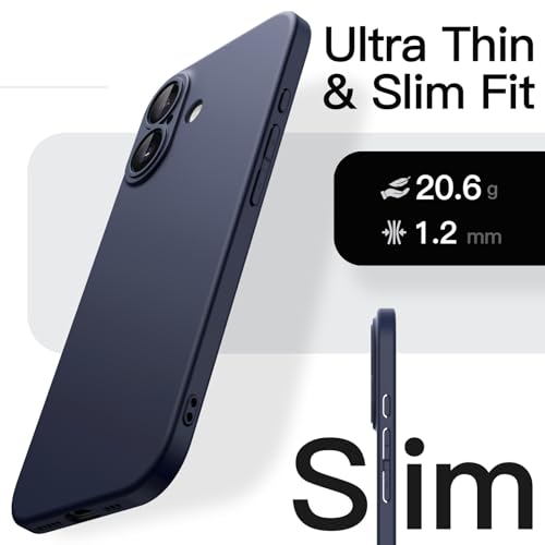 Image of JETech Slim Case for iPhone 17 6.3-Inch, Ultra-Thin Lightweight Minimalist Phone Cover with Camera Lens Protection, Matte Anti-Fingerprint Finish (Deep Blue)