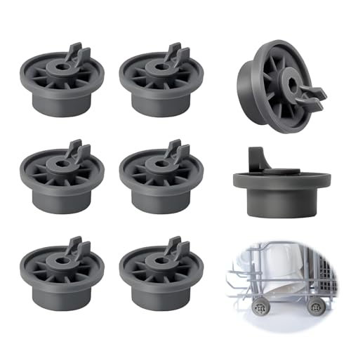 Jetstream 8 Piezas Ruedas para Lavavajillas, Recambios para Cesto Inferior Ruedas Lavavajillas Universal, Compatible con Bosch, Siemens, Neff