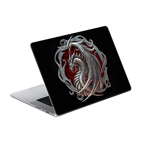 Autocollant Peau MacBook Pro 14 A2442 Dragons 2 de Christos Karapanos en vinyle design argent