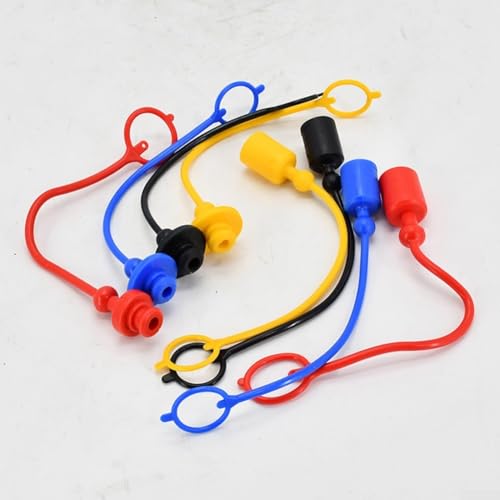 Hydraulische Schnellkupplung, Staubkappe und Innenabdeckung, PVC-Gummi, Haltering hält die Kappe am Schlauch befestigt, 4 Paar