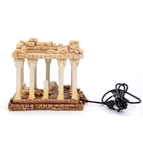 CLASSIC Akropolis Aquarium Ornament with LED Uplights - Ancient Greek Ruins Fish Tank Decoration - 165 x 135 x 135mm - Image 3