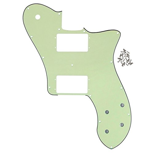 IKN - 14 agujeros para tornillos de montaje 72 Tele Deluxe Pickguard Scratch Plate para Fender Telecaster Deluxe 72 Reedición original de EE. UU. / México, 3 capas verde menta Cover