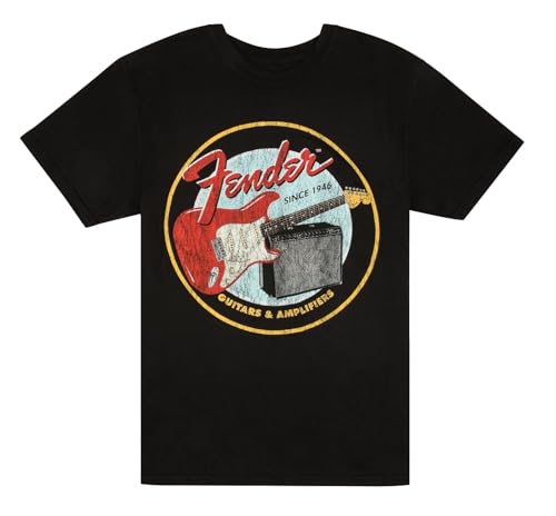 Camiseta Fender 1946 Guitars negra XL ideal para conciertos y lucir un look rockero