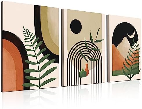 Gisipameis Boho Wall Art Set of 3, Mid Century Modern Art, Room D...