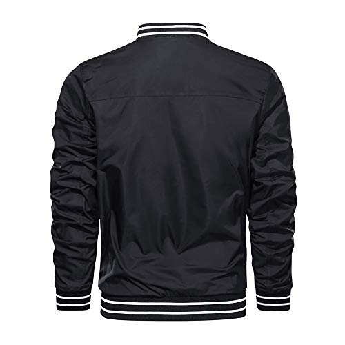 Crysully Men's Windbreaker Classic Bike Motorcycle Jacket Black #TOP2