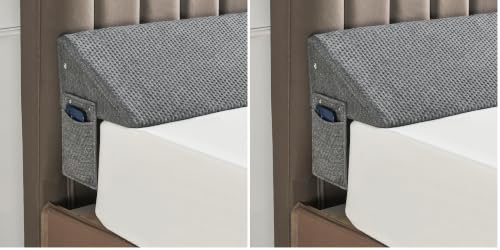 Image of IFNOW Queen Size(60 inchx6 inchx10 inch) Bed Wedge Pillow for Headboard, Mattress Gap Filler(0-8 inch), Bed Wedge for Gap Between Your Headboard and Mattress Dark Grey (Pack of 2)
