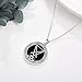 CUPENDA Satanic Necklace Sterling Silver Black Agate Satanic Pendant Jewelry for Women