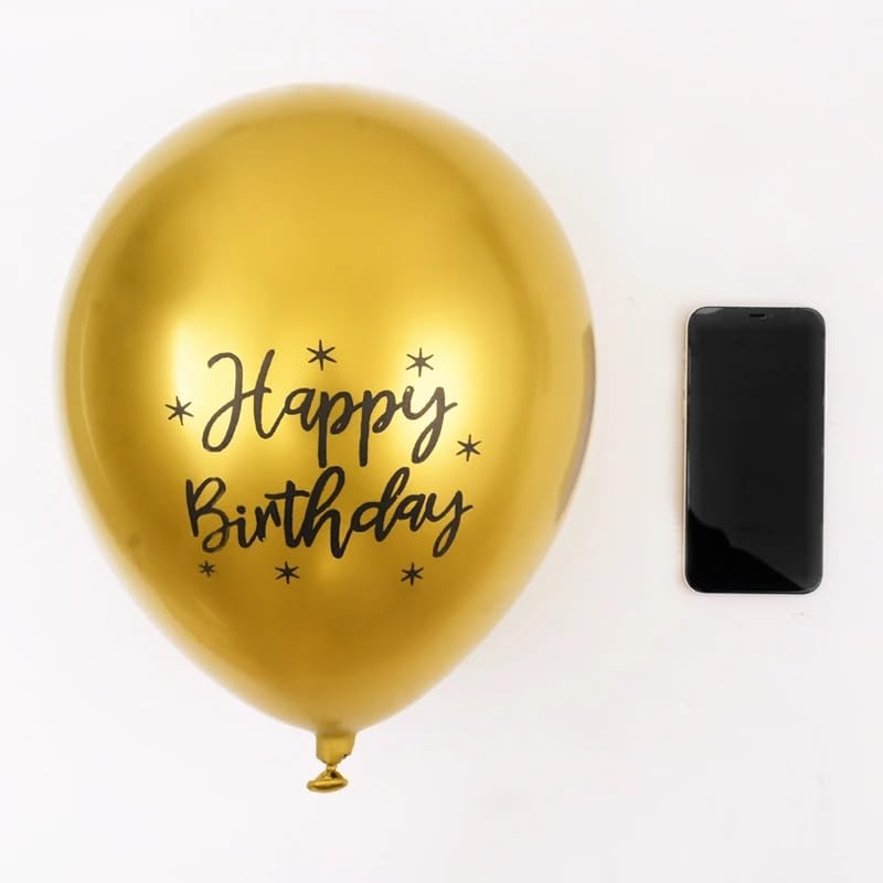 Image of Metal Happy Birthday Balloons Colorful Metallic Decorative Balloons Birthday Party Decor Room Decor House Decor For Wedding Birthday Anniversary Graduation Party Decorations Supplies