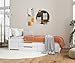 Produktbild Interlink -Bett mit Schubladen - Einzelbett 90x200 cm  Kojenbett mit Stauraum  Praktisches Jungendbett  Kiefer massivholz  Weiß lackiert  Inkl Lattenrost  Efetivo 90x200cm