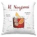 Cuscino personalizzato Il Negroni, Cocktail Bar, Cuscino 40x40cm, Stampa Divertente, Arredamento Casa, Arredo Divano Letto, Idea Regalo Natale Regalo compleanno - con Imbottitura (40_x_40_cm, Bianco)