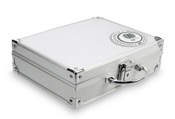 SAFE 292 SP - Maletín para monedas (aluminio, para 210 monedas de 10 euros y 6 bandejas azules 6328 SP, 250 x 215 x 70 mm)