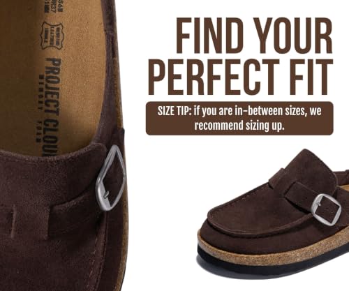 Image of Project Cloud 100% Genuine Leather Moccasin Style Clogs for Women - Memory Foam and Water Resistant Mules Slip On Non-Slip and Durable Clogs Casual Shoes for Women Footwear (Carline)