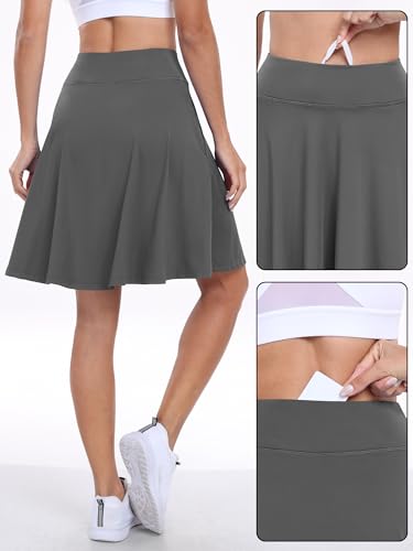 Image of ANRABESS Knee Length Skorts Skirts for Women 2026 Summer High Waisted Golf Tennis Skirt Casual Travel Built-in Shorts Clothes
