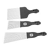 DECORNIJIA 3個メタルアフロヘアピック ヘアスリングツール 成人用 簡単散髪お手入れ 美容室や自宅に