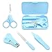 Econtal Set la Cura delle Unghie Bambini, 4-in-1 BLU, Tagliaunghie, Forbici, Lima per Unghie, Pinzette per Naso, Manicure per Baby, Neonati, Bambini