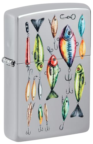 Encendedor Zippo Fishing Lures Cromo Alto Brillo miniatura 1