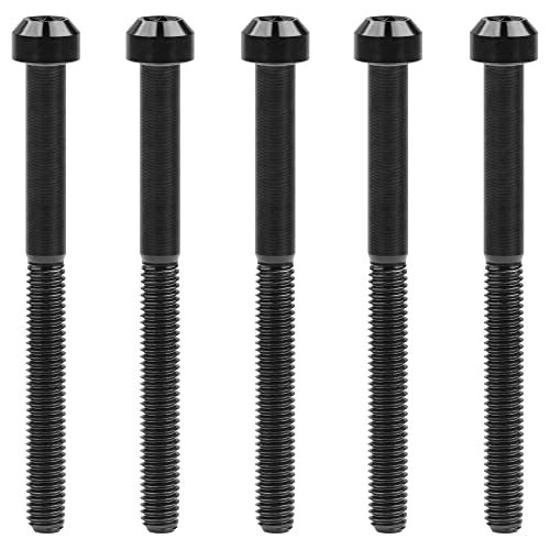 Image of Titanium Torx Square Head M6 x 10 15 20 25 30 35 40 45 50 60 65 70 80mm Screw Pack of 5 (Black, M6x70mm)