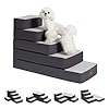 5-Step Adjustable Dog Stairs for High Beds, Dog Steps for Small Dogs and Cats, Foldable Pet Stairs for Bed Climbing, Non-Slip Pet Step Indoor, Grey